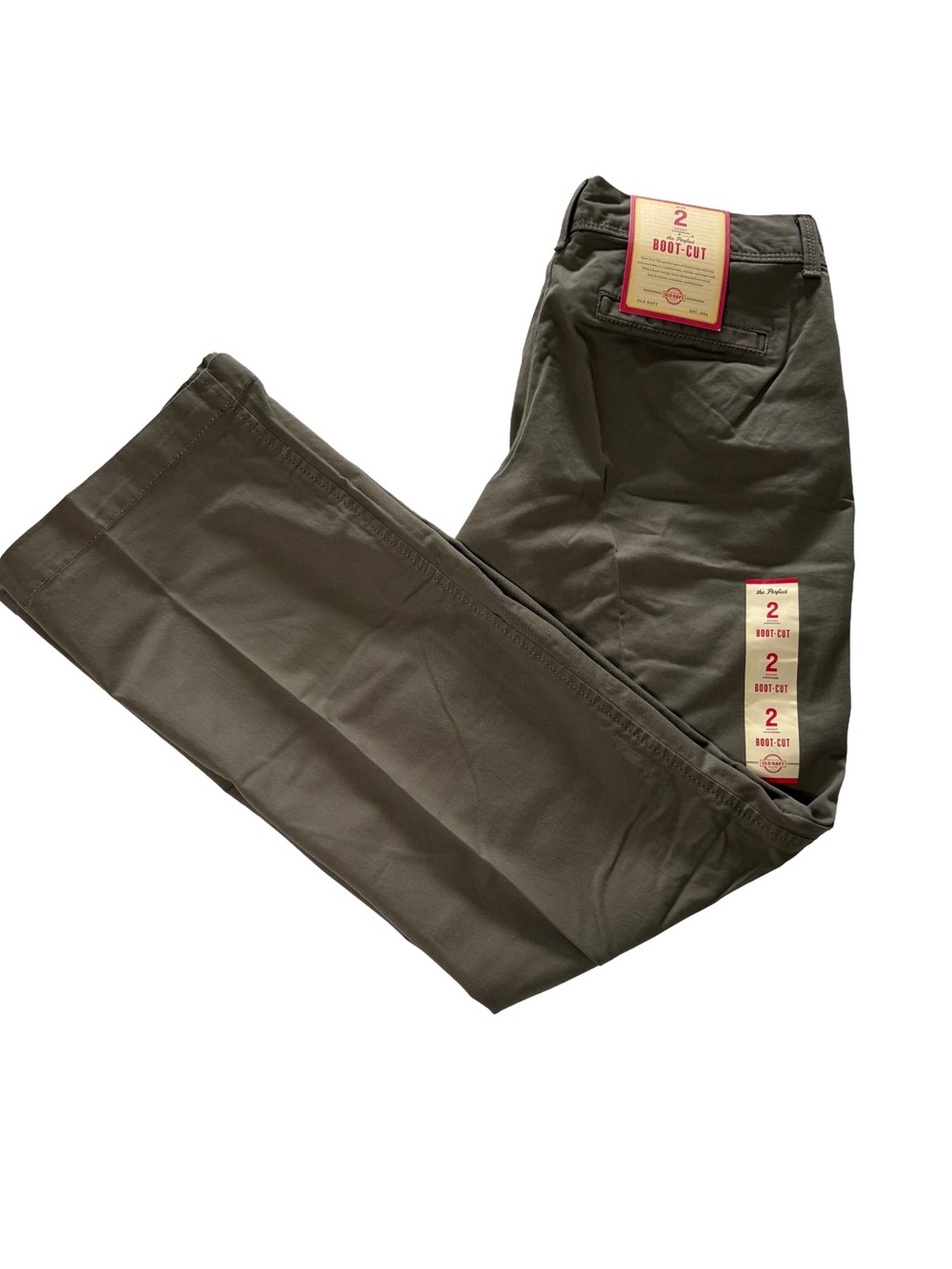 Women’s Olive Boot-Cut Pants Size 2 Short